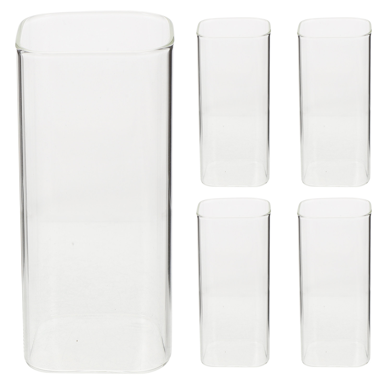 Home Bar Set - 5-teiliges Glasbecher-Set, hochwertige, dicke, transparente Trinkbecher