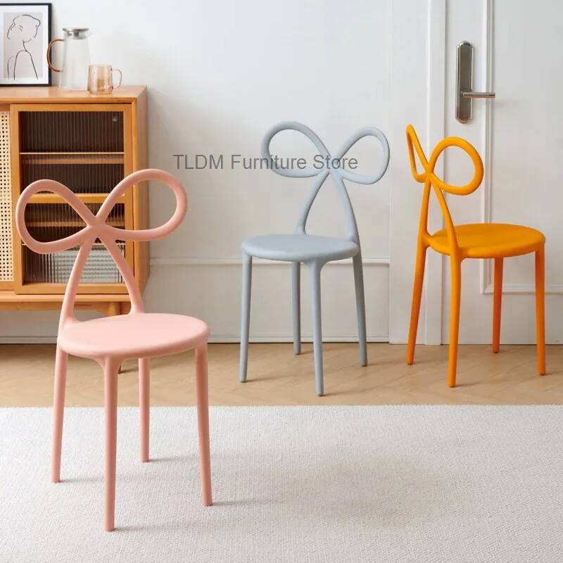 Home Barcelona - Schleifenförmiger Mehrfarbiger Kunststoff-Esszimmerstuhl - Freizeitstuhl, Kreativer