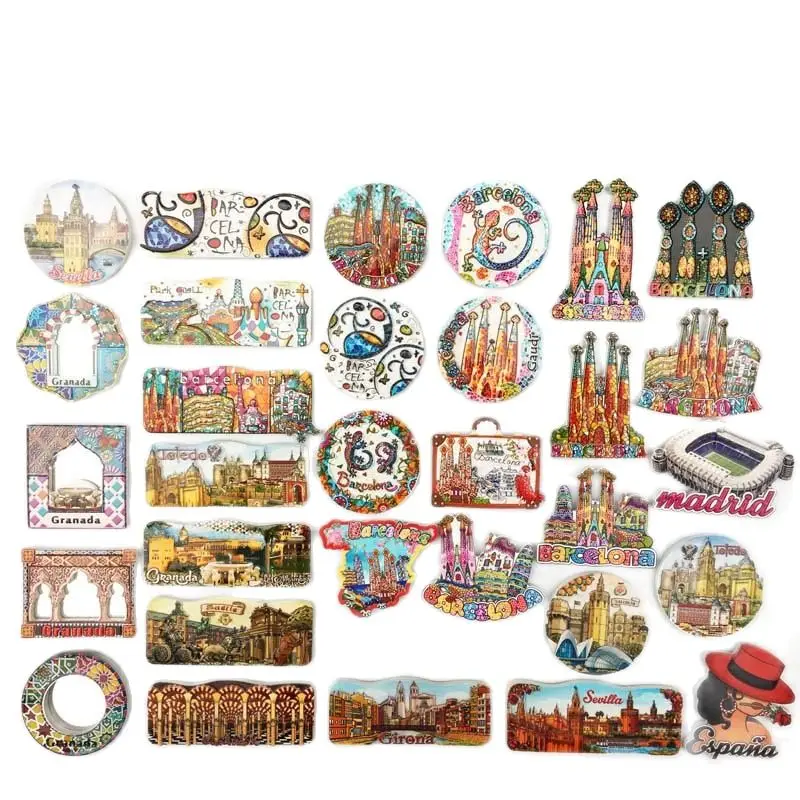 Home Barcelona - Spanischer Barcelona Kühlschrankmagnet UV-Druck Mosaik-Tänzer-Design Wandkunst