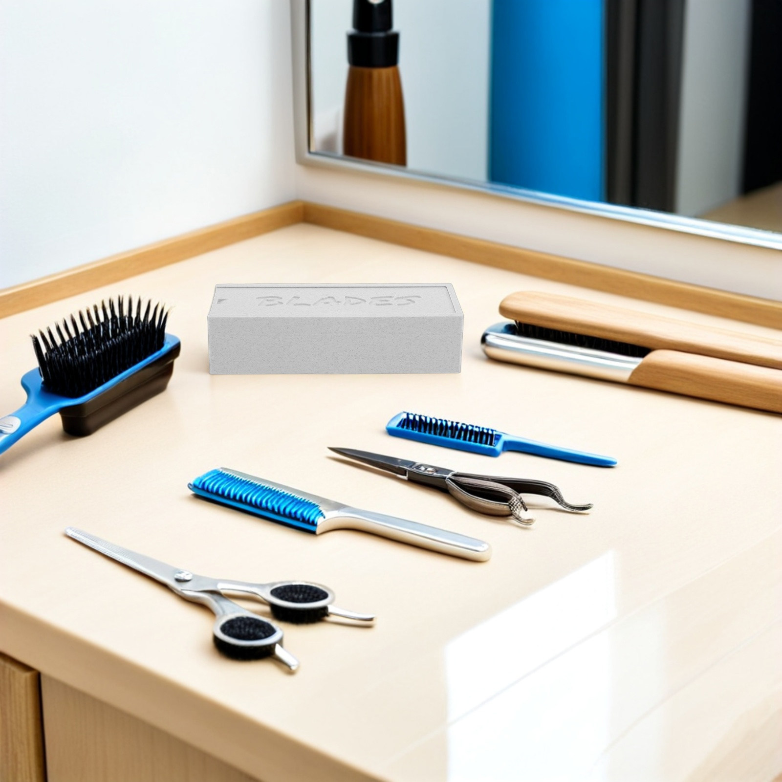 Home Barber - Weißer Doppelfach-Klingen-Aufbewahrungskoffer, Klingenhalter für den Gebrauch