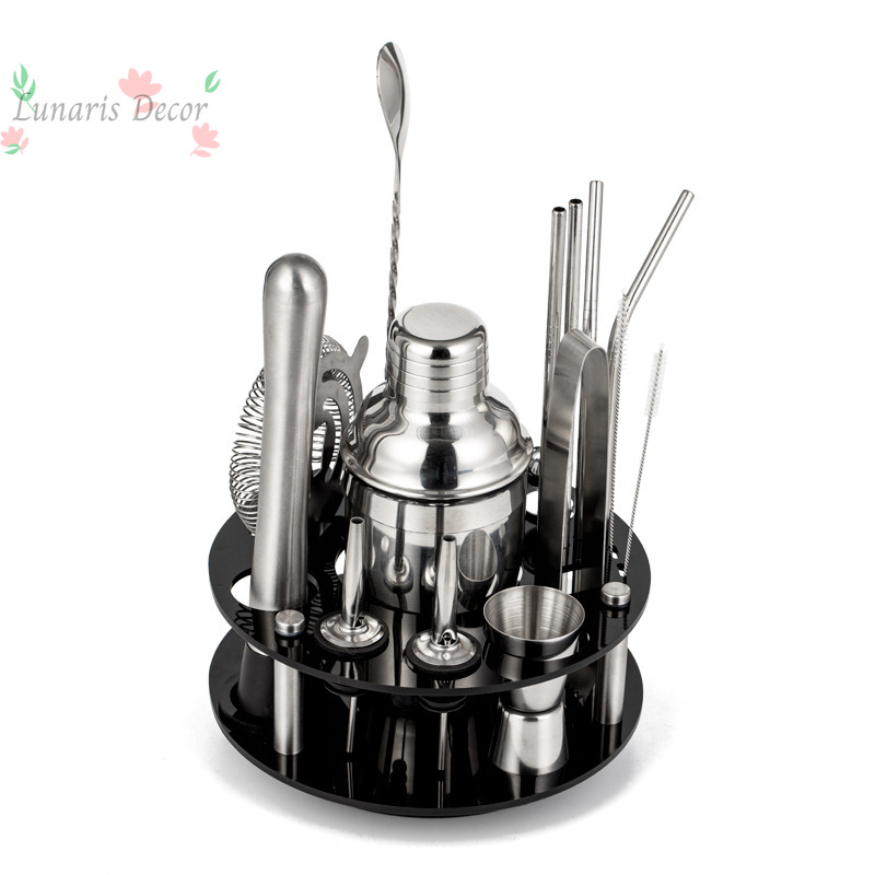 Boston Shaker Set - Komplettes Barkeeper-Werkzeugset mit drehbarem Acryl-Boston-Shaker, professionelles