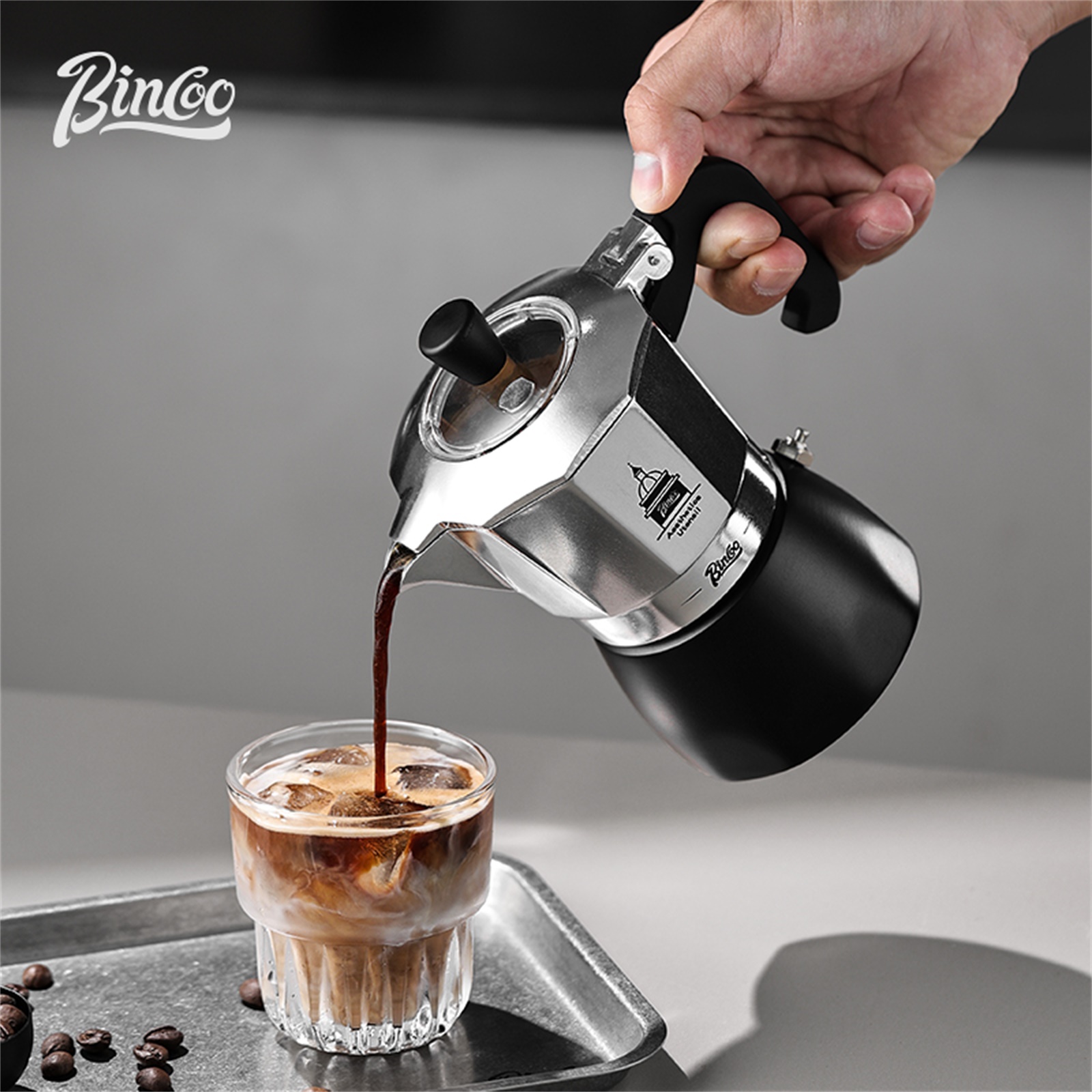 Home Barista - BINCOO Doppelventil-Moka-Topf, Espresso-Extraktionskaffeemaschine, tragbare Heimmaschine, Mokka-Topf,