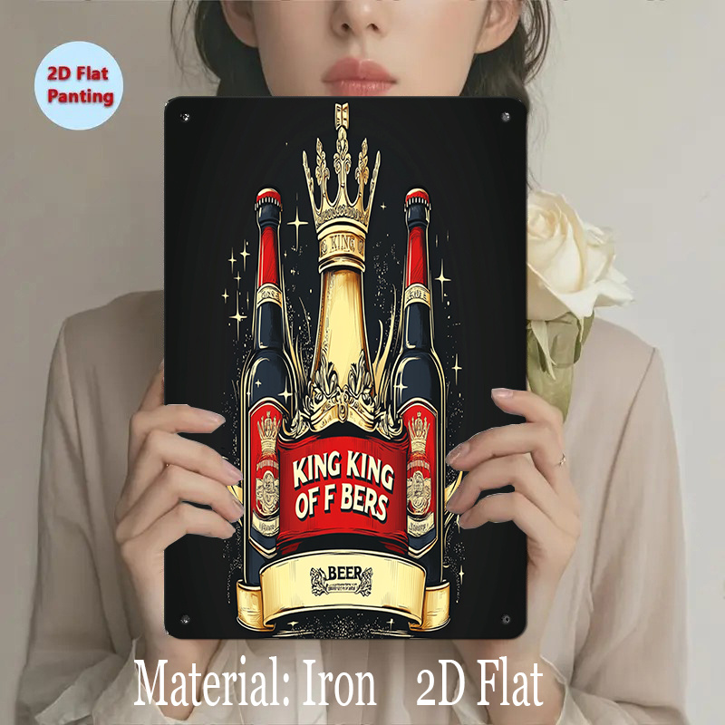 Home Bar And Restaurant - Metallschild „König der Biere“ – Wandkunst