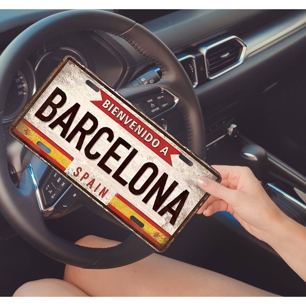 Home Barcelona - Vintage-Metallschild „Willkommen in Barcelona, Spanien“ –