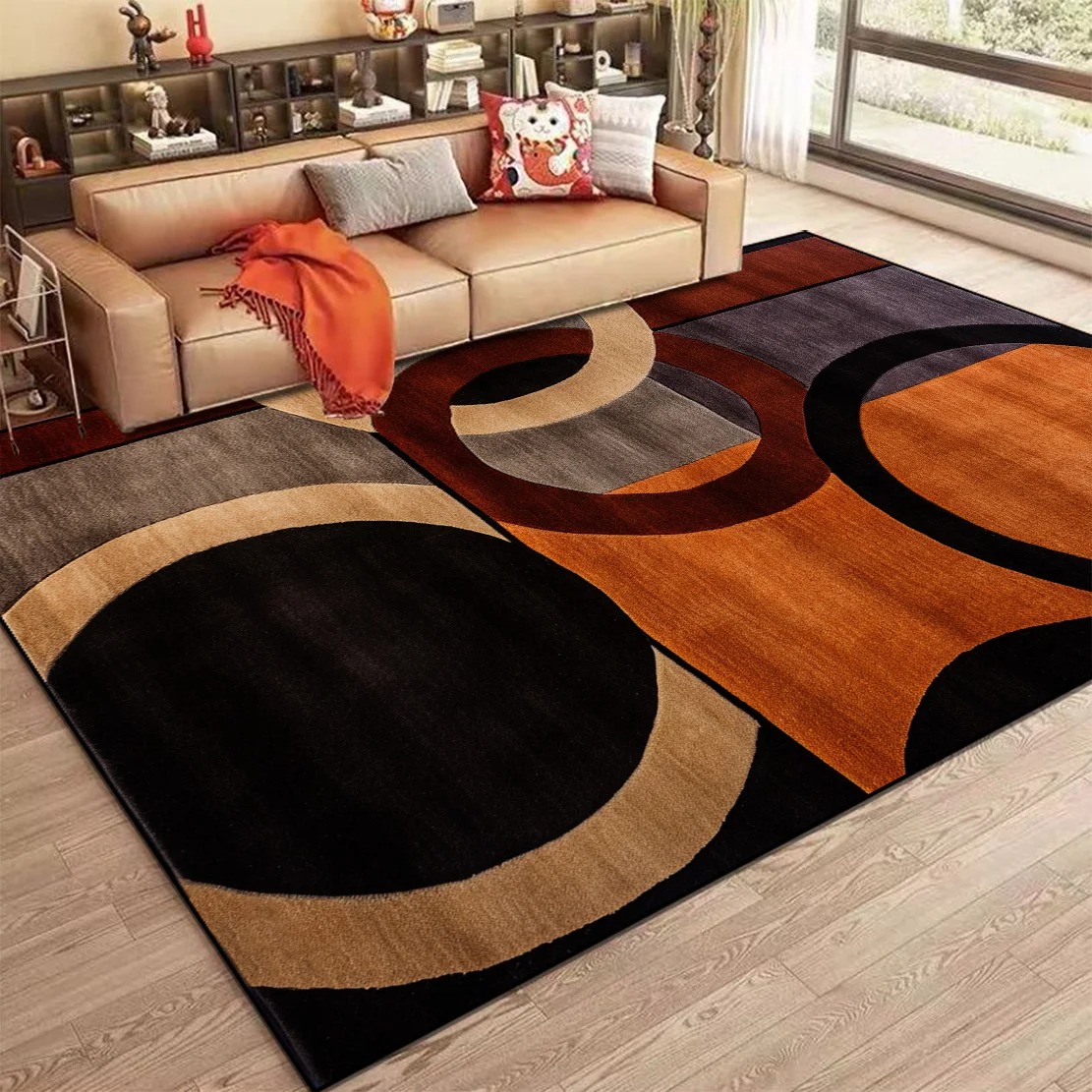 Home Bar Seating - Nordischer Abstrakter Teppich für Wohnzimmer Moderne
