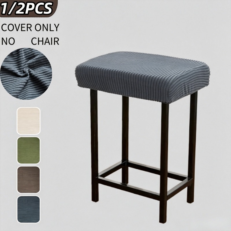 Home Bar Seating - 1/2 Stück Barhocker-Bezug, elastisch, waschbar, einfarbig,