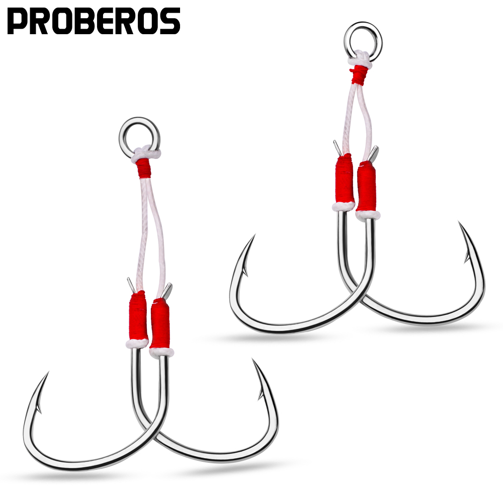 Jigger Double Sided - PROBEROS 2 Stück Jigging-Doppel-Angelhilfenhaken – Haken