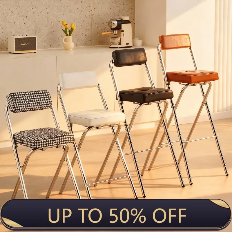 Home Bar Seating - 45/55/65/75cm Barhocker mit Rückenlehne, klappbarer Hochstuhl,