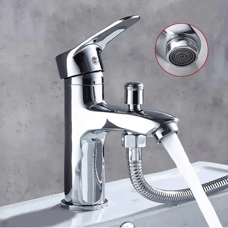 Home Bar Sink - Badezimmer-Duscharmatur, Einloch-Waschtischarmatur mit Duschzubehör, multifunktionale Waschtischarmatur