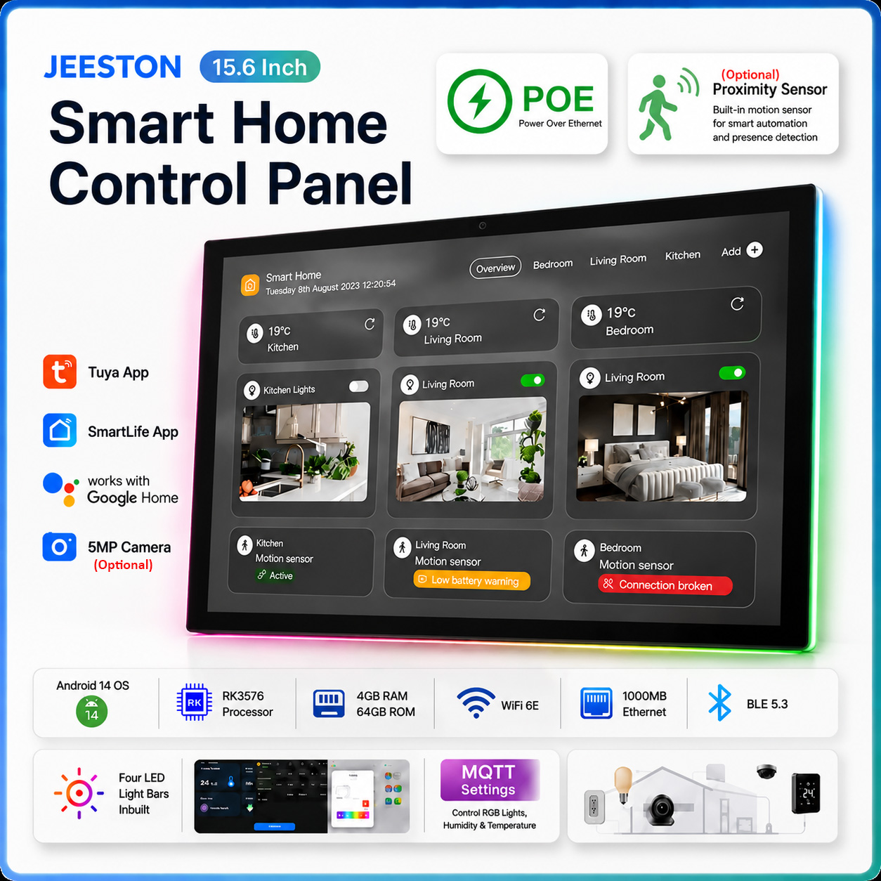 Home Bar Android - 15,6 Zoll In-Wall Smart Home Steuerungspanel