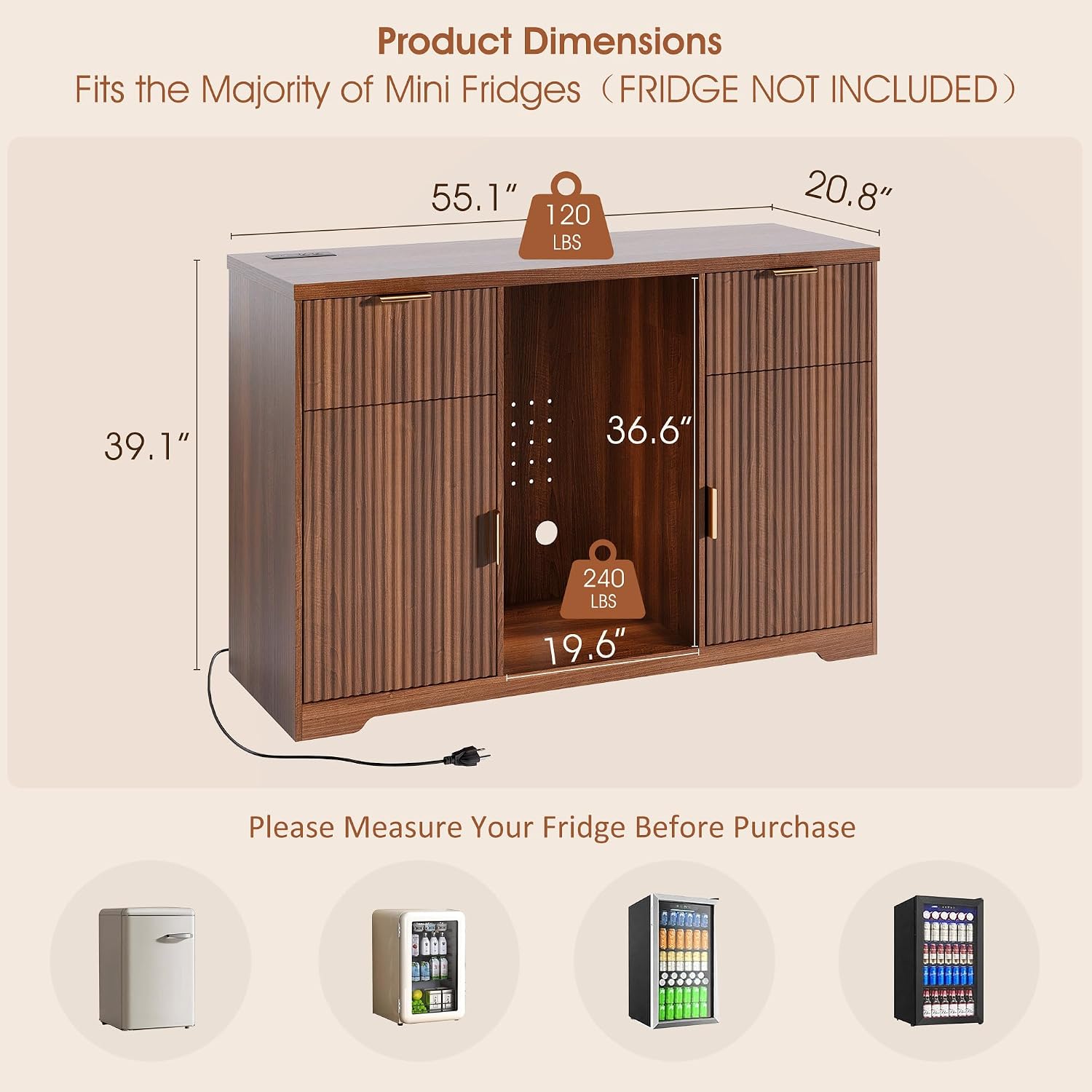 55-Zoll-Kaffeebarschrank mit L – Home Bar And Fridge Bewertung und Preis