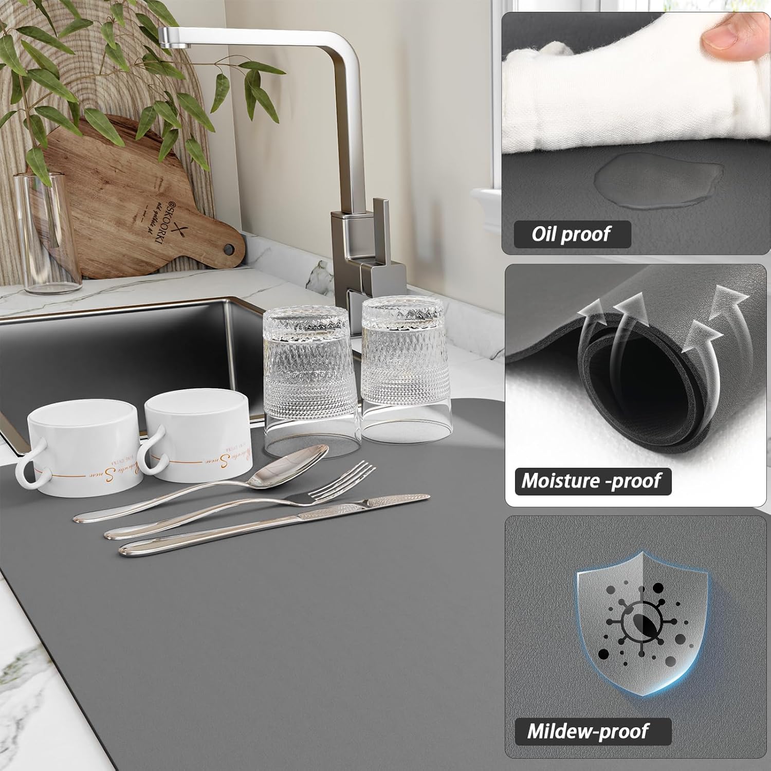 Abtropfmatte für die Küche, Gr – Bar Mat Rubber Bewertung und Preis