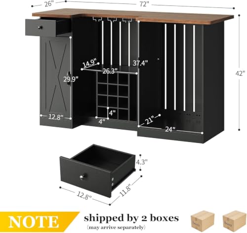 72-Zoll-Home-Bar-Schrank mit K – Home Bar And Fridge Bewertung und Preis