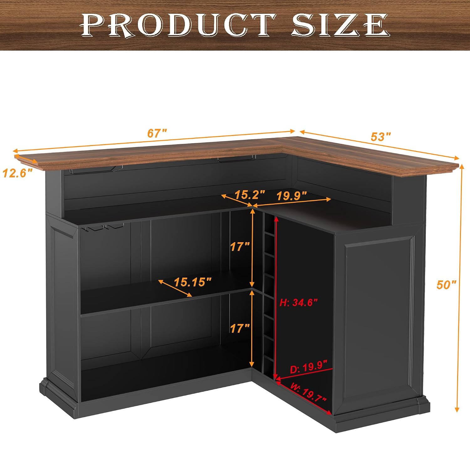 L-förmiger Hausbarschrank mit  – Home Bar And Fridge Bewertung und Preis