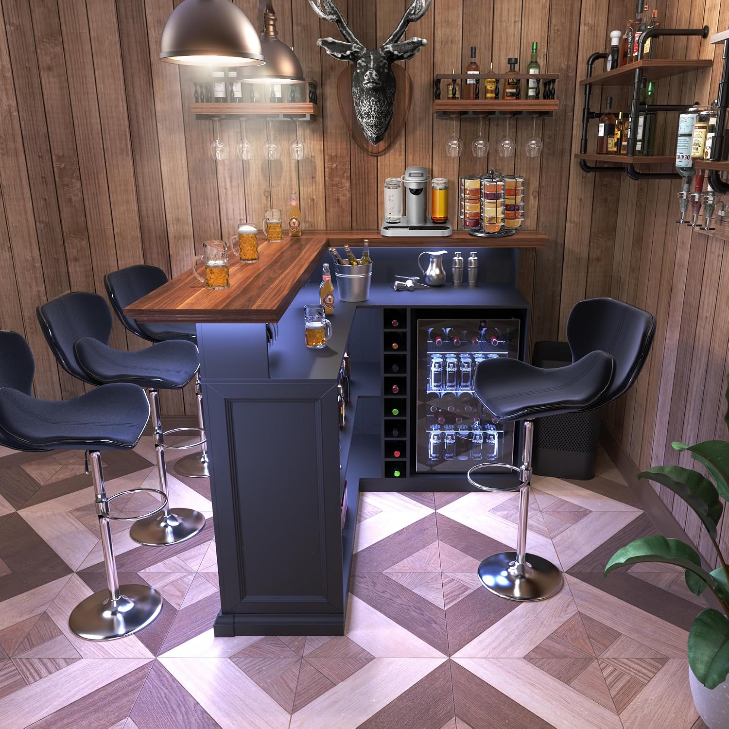 L-förmiger Hausbarschrank mit  – Home Bar And Fridge Bewertung und Preis